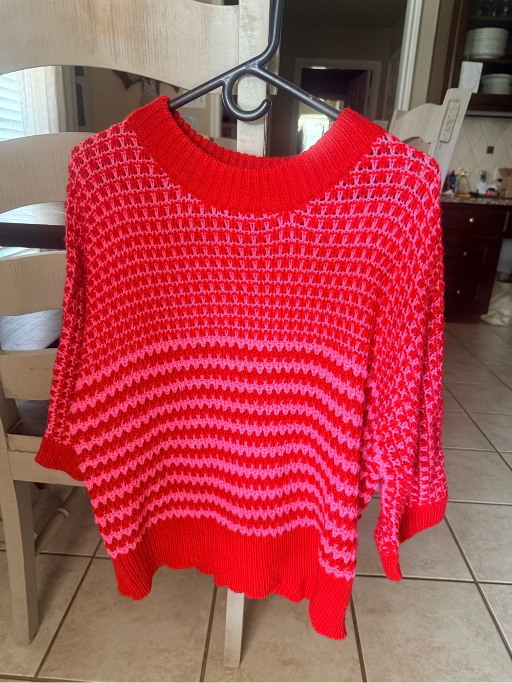 Women’s Red Pink Knit Pullover Sweater! Size Large!